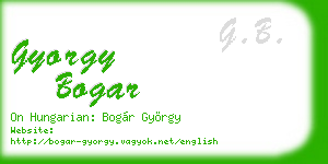 gyorgy bogar business card
