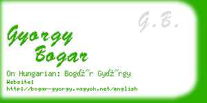 gyorgy bogar business card